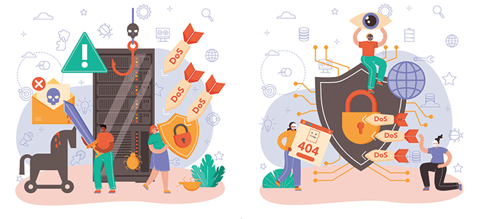 illustration graphique d'une cyberattaque pour illustrer la conférence IONIS-STM de mars 2022 en lien avec le MSc Management de la Cybersécurité