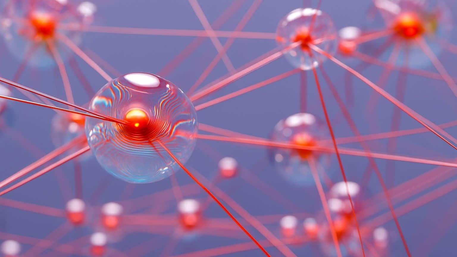 Illustration réseau d’innovation et connexions technologiques entre systèmes